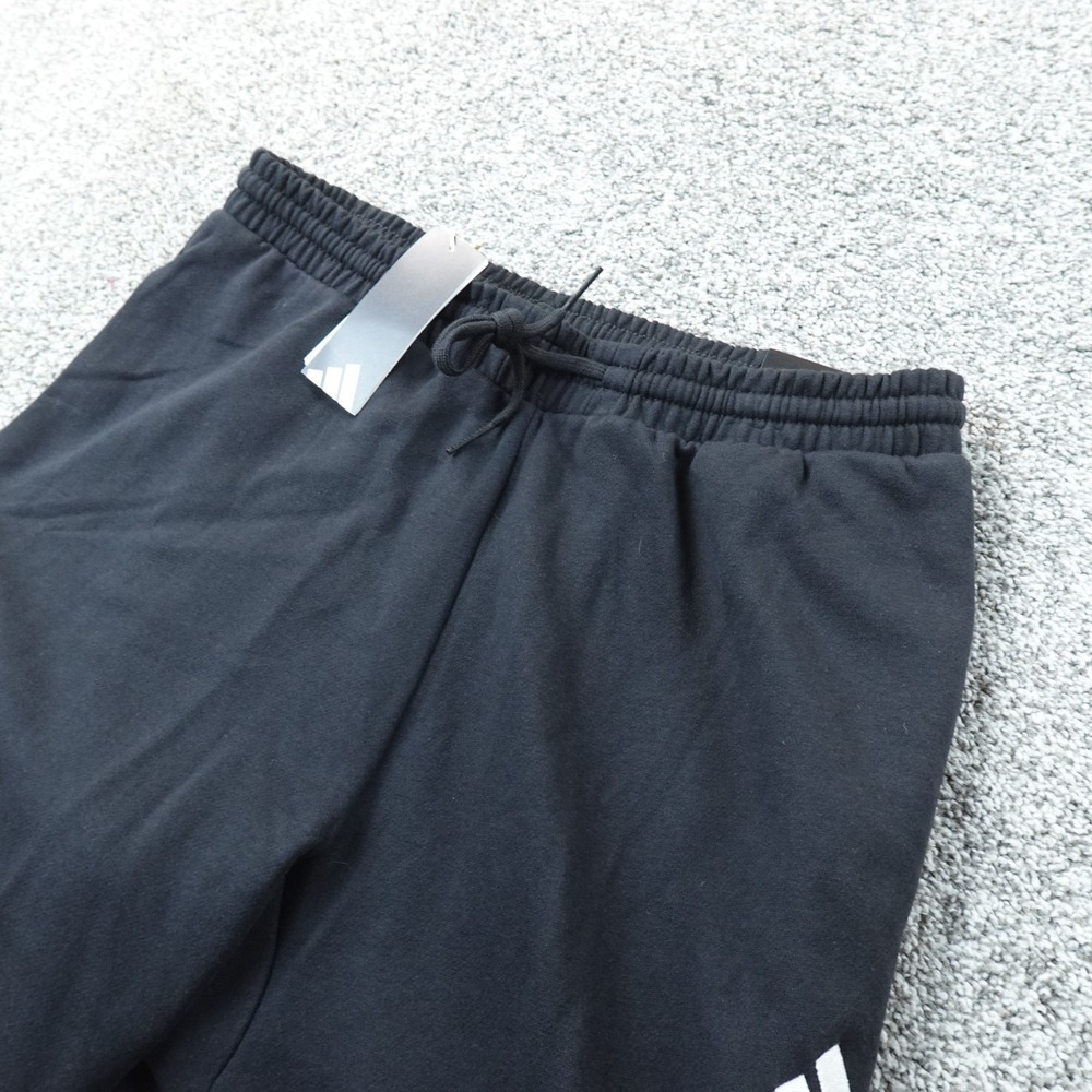 NEW Adidas Pants Mens L Black Track Drawstring Sweatpants Jogger Gym Workout Run